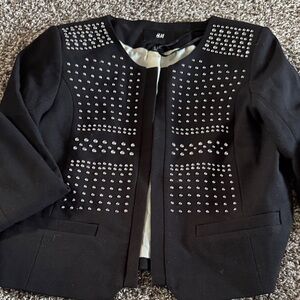 H&M Black Studded Blazer